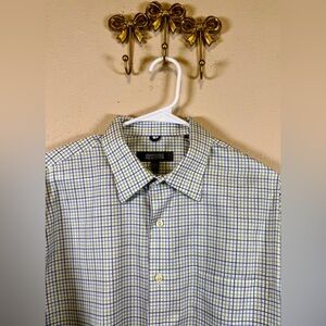 Kenneth Cole Reaction Blue and Green Checkered Men's Shirt. Size 16-16.5